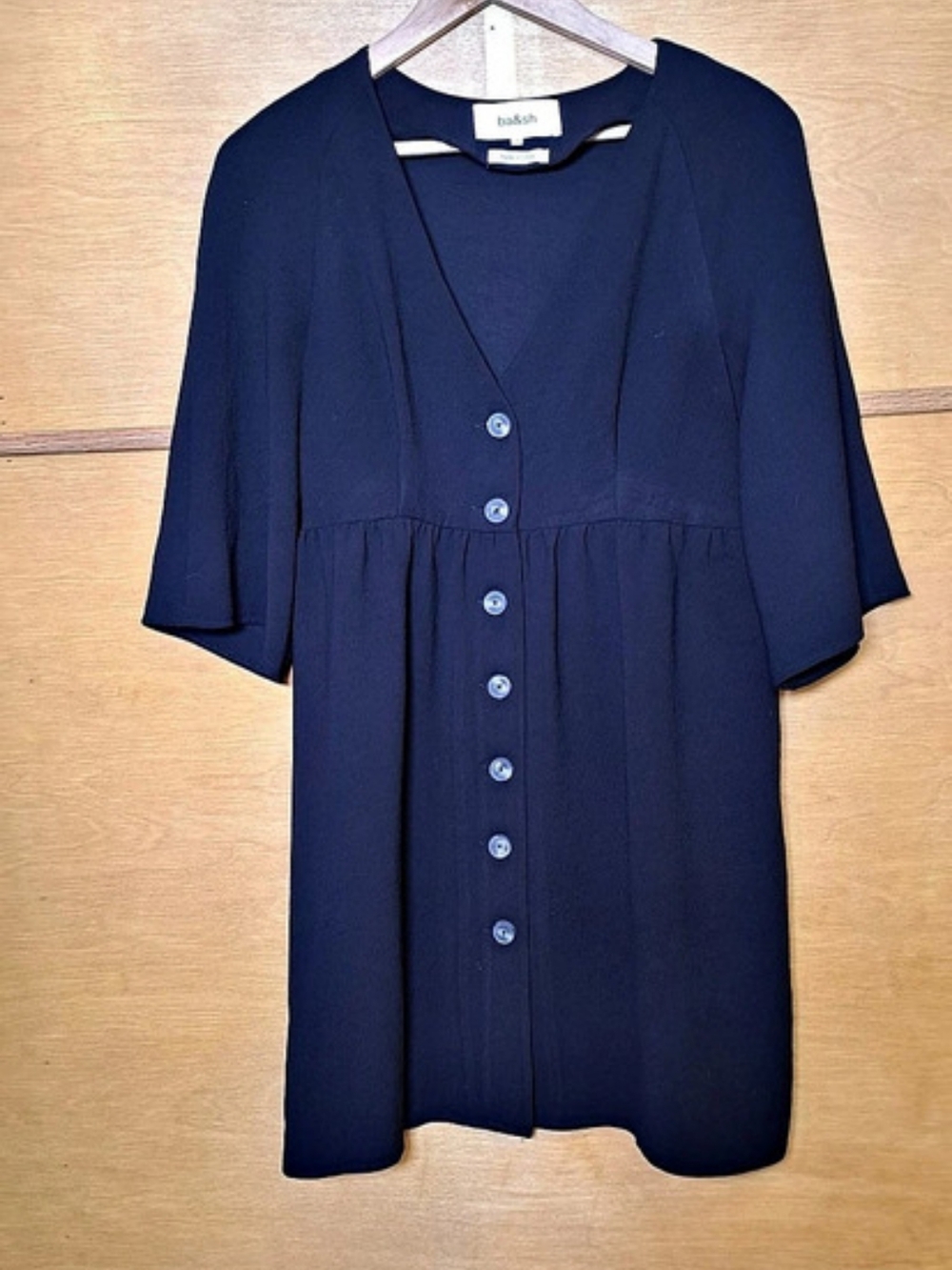 ba&sh Mini Button Front Womens Dress Black Color Size Small